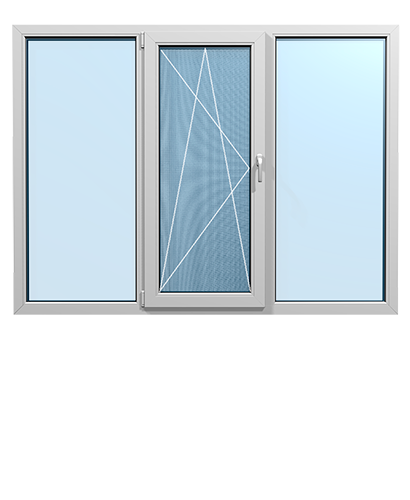 Окно трехстворчатое 1520x1760